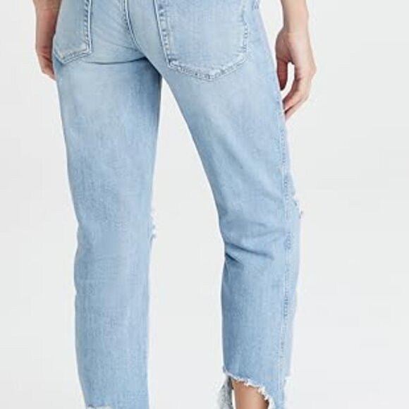 7 For All Mankind High Waist Cropped Straight Jeans in Blue Breeze, … - Picture 4 of 13